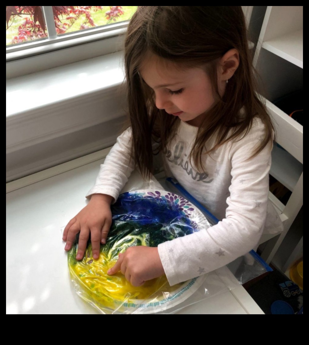 Vopsea cu degetul fără mizerie 3 Pictură cu degetele fără mizerie: bricolaj creativi pentru copii fără mizerie