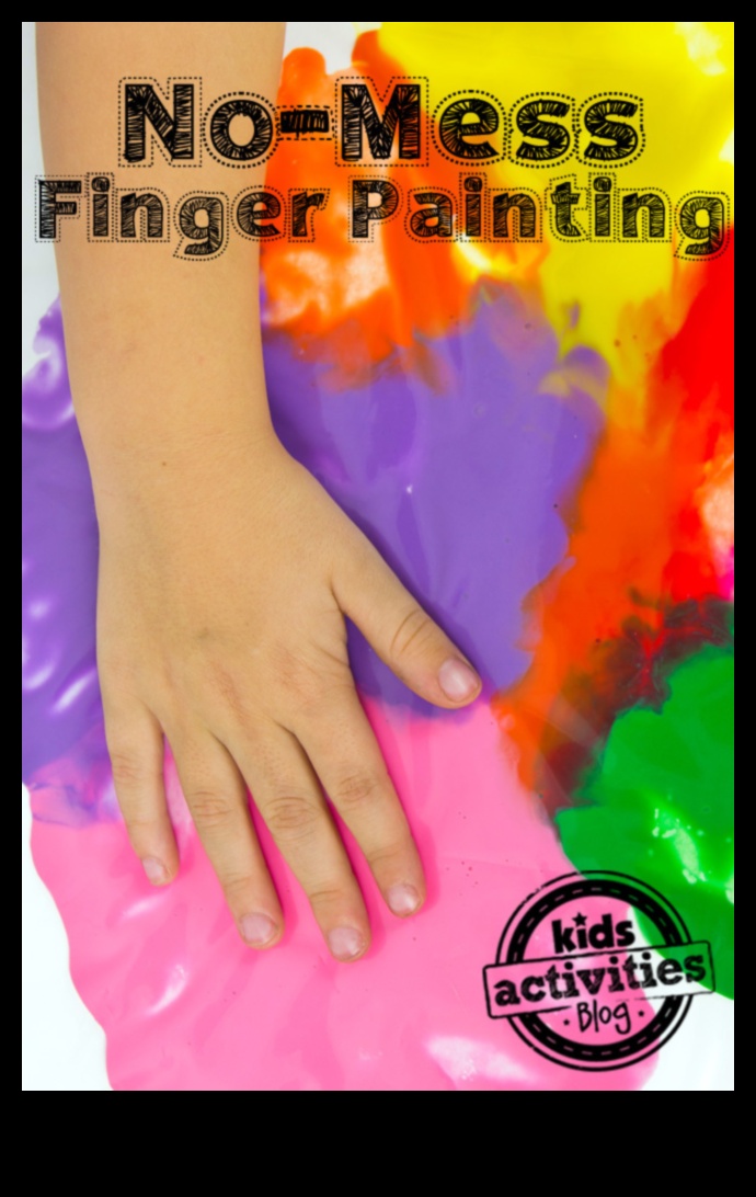 Vopsea cu degetele fără mizerie 1 Pictură cu degetele fără mizerie: bricolaj creativi pentru copii fără mizerie